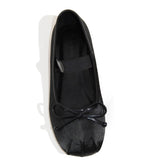 Black Satin Mary Jane Flats - Unique Vintage - Womens, SHOES, FLATS