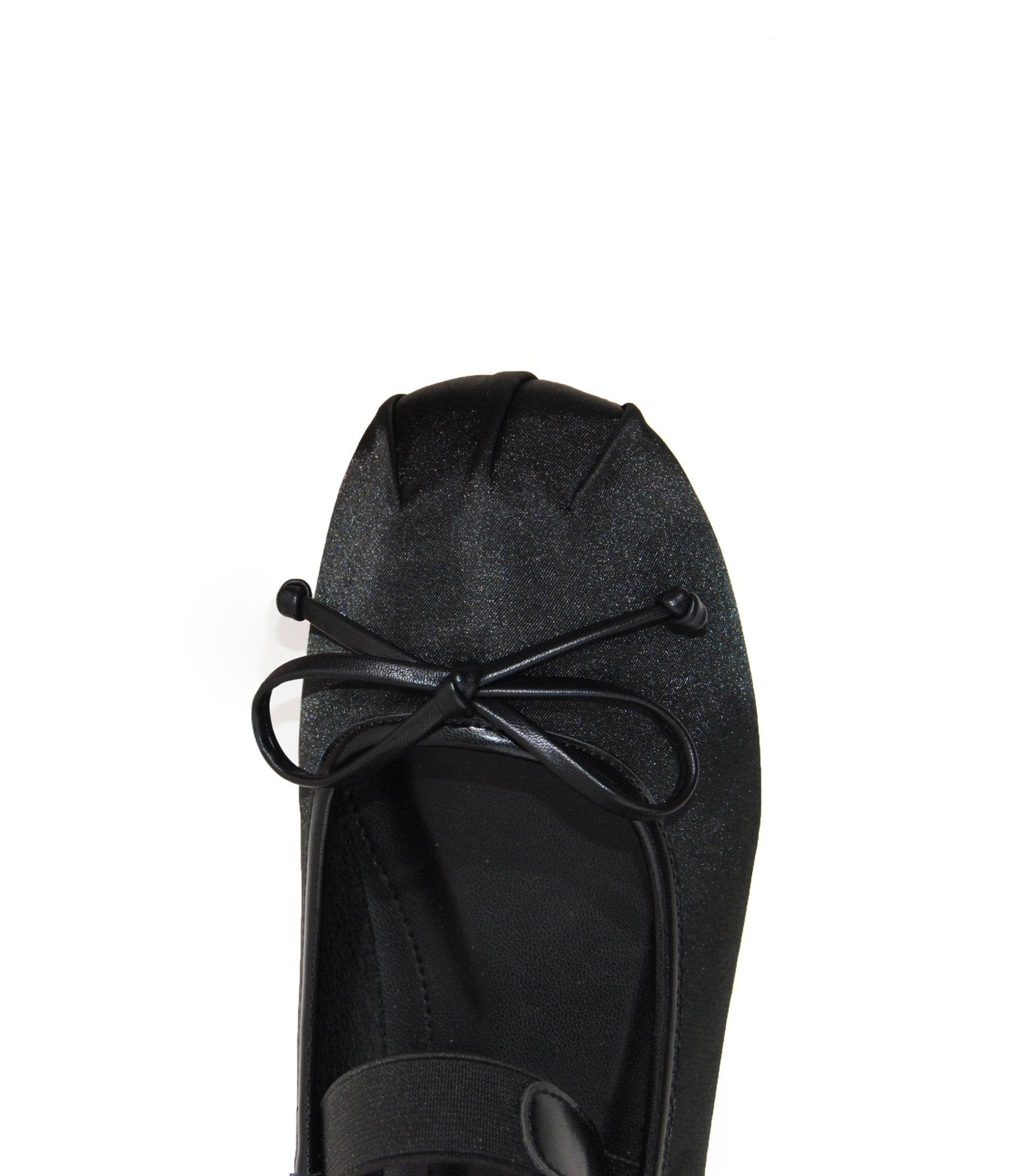 Black Satin Mary Jane Flats - Unique Vintage - Womens, SHOES, FLATS