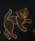 Black Scaredy Cat Knit Sweater - Unique Vintage - Womens, TOPS, SWEATERS