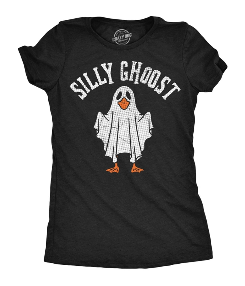 Black Silly Ghoost Print Graphic Tee - Unique Vintage - Womens, GRAPHIC TEES, TEES