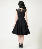 Black Sleeveless Swing Dress - Unique Vintage - Womens, DRESSES, FIT AND FLARE