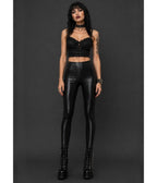 Black Snake Print High Waisted Leggings - Unique Vintage - Womens, BOTTOMS, LEGGINGS