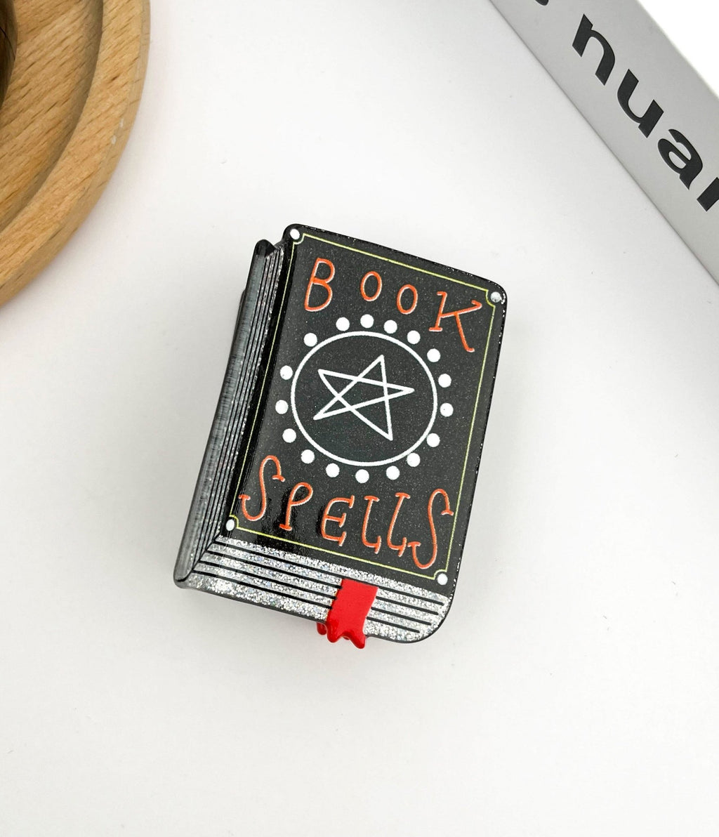 Black Spell Book Claw Clip - Unique Vintage - Womens, ACCESSORIES, HAIR