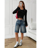 Black Spider Web Mesh Crop Top - Unique Vintage - Womens, TOPS, WOVEN TOPS