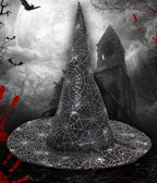 Black Spider Web Witch Hat - Unique Vintage - Womens, ACCESSORIES, HATS