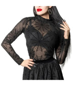 Black Spiderweb Mesh Top - Unique Vintage - Womens, TOPS, KNIT TOPS