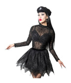 Black Spiderweb Mesh Top - Unique Vintage - Womens, TOPS, KNIT TOPS