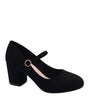 Black Suede Mary Jane Block Heels