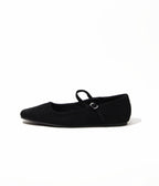 Black Suede Mary Jane Flat - Unique Vintage - Womens, SHOES, FLATS