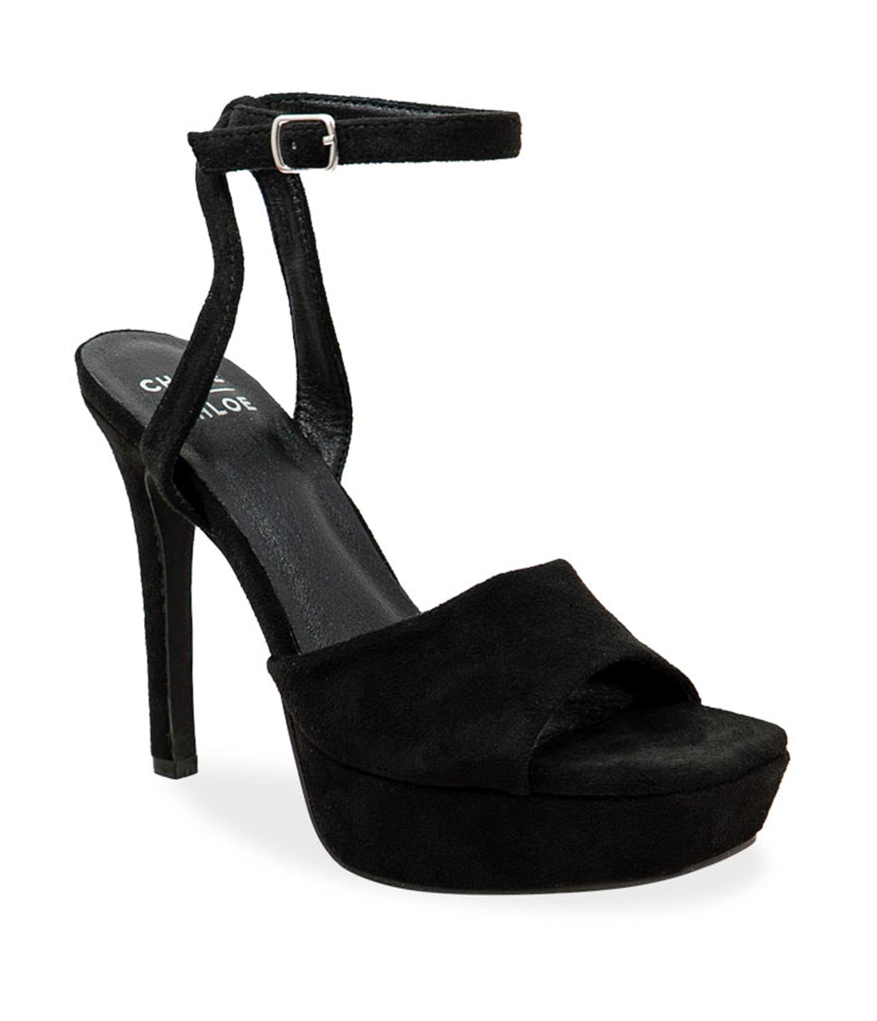 Black Suede Platform Heels - Unique Vintage - Womens, SHOES, HEELS