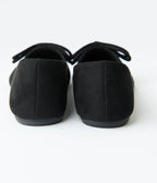 Black Suede Pointed Toe Bow Flats - Unique Vintage - Womens, SHOES, FLATS
