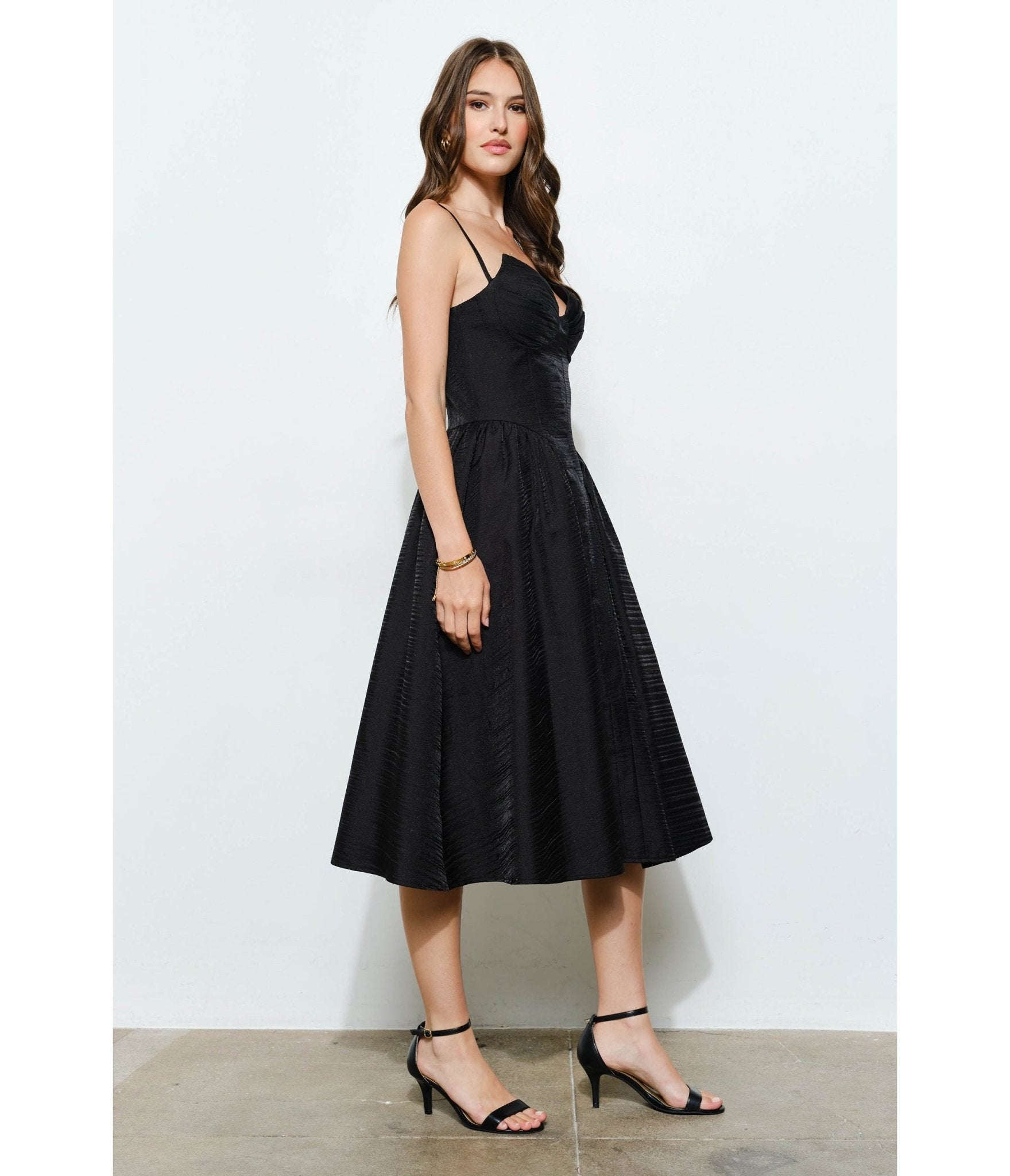 Black Sweetheart Midi Dress - Unique Vintage - Womens, DRESSES, MIDI