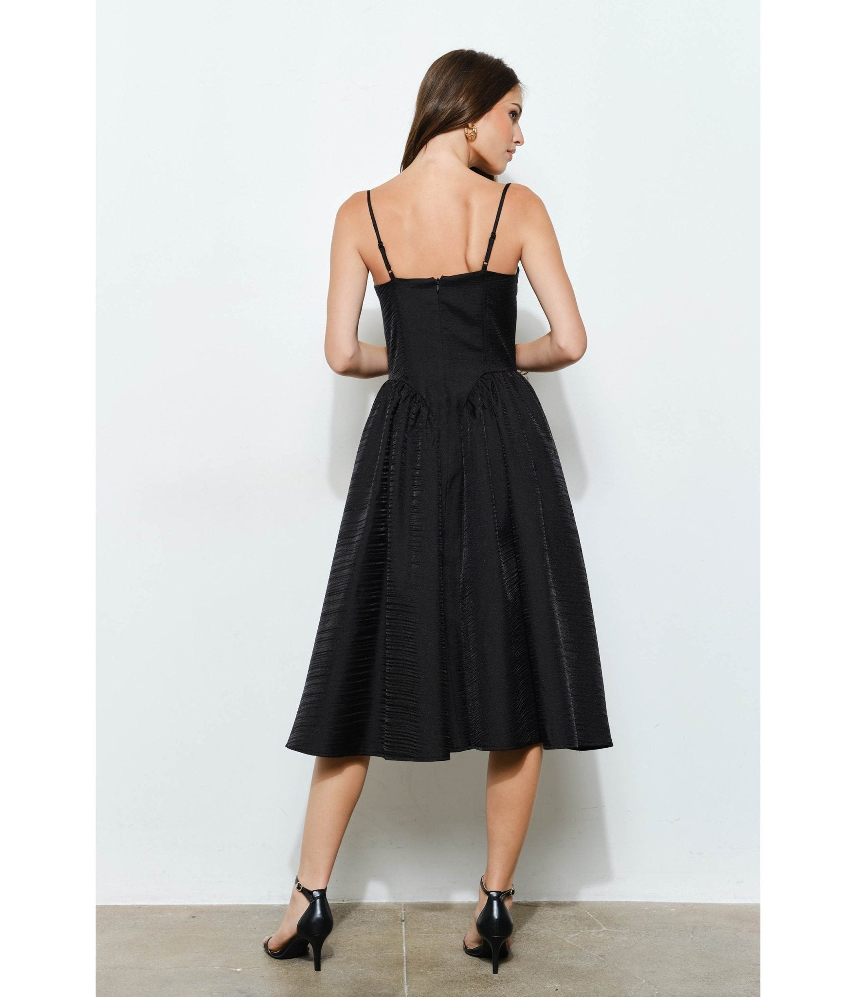 Black Sweetheart Midi Dress - Unique Vintage - Womens, DRESSES, MIDI
