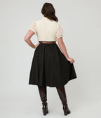 Black Swing Skirt - Unique Vintage - Womens, BOTTOMS, SKIRTS