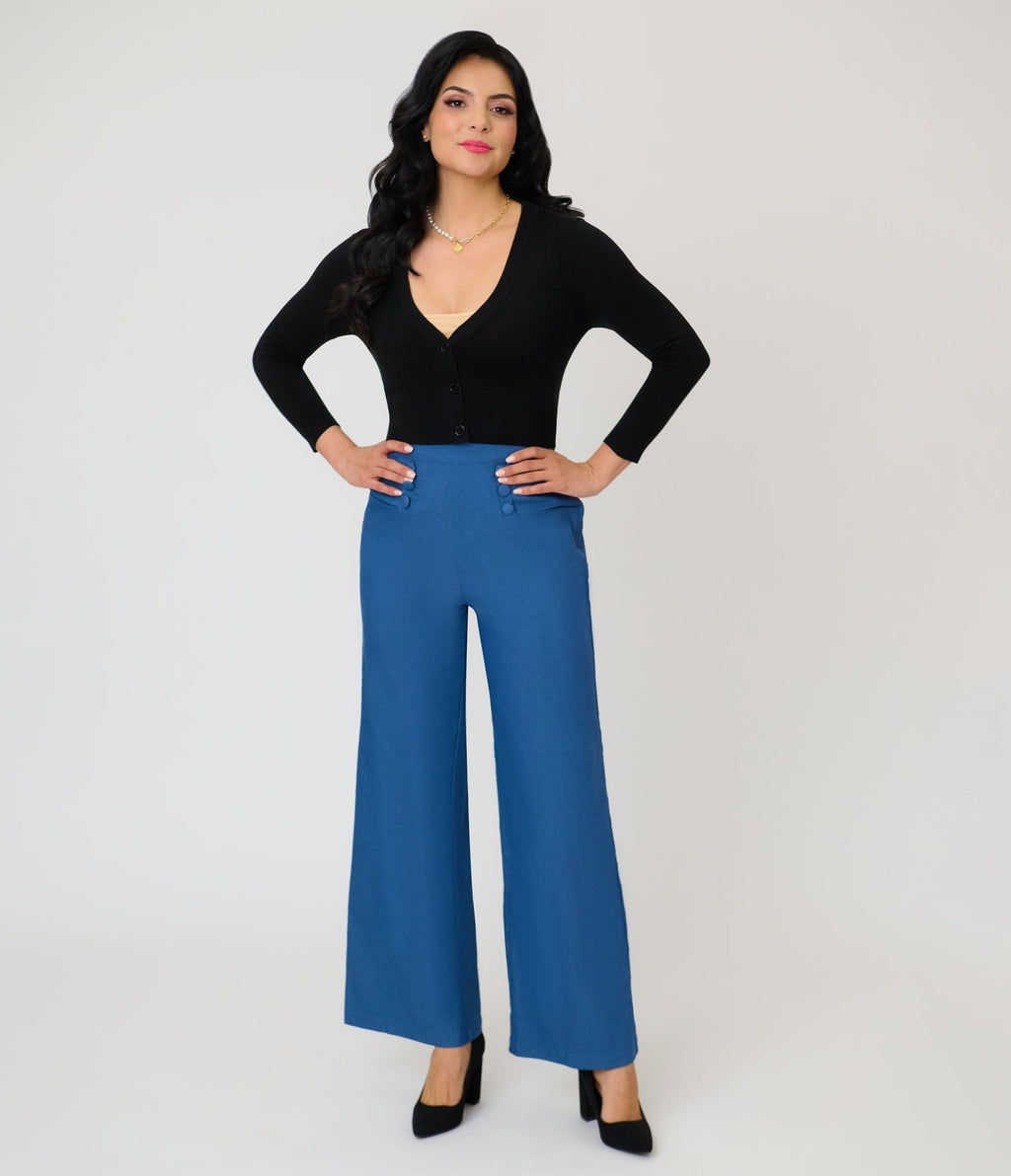 Black Three Quarter Sleeve Crop Cardigan - Unique Vintage - Womens, TOPS, SWEATERS