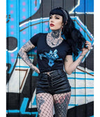Black Undying Love Graphic Cotton V-Neck Tee - Unique Vintage - Womens, GRAPHIC TEES, TEES