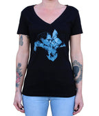 Black Undying Love Graphic Cotton V-Neck Tee - Unique Vintage - Womens, GRAPHIC TEES, TEES