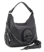 Black Vegan Leather Skull Handbag - Unique Vintage - Womens, ACCESSORIES, HANDBAGS
