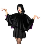 Black Velvet Bat Wing Cape - Unique Vintage - Womens, TOPS, OUTERWEAR