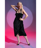 Black Velvet Cover Girl Pencil Dress - Unique Vintage - Womens, DRESSES, FIT AND FLARE