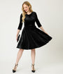 Black Velvet Swing Dress
