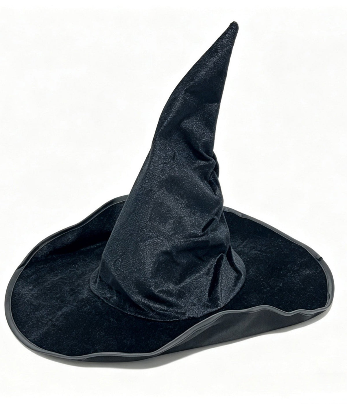 Black Velvet Wide Brim Witch Hat - Unique Vintage - Hats