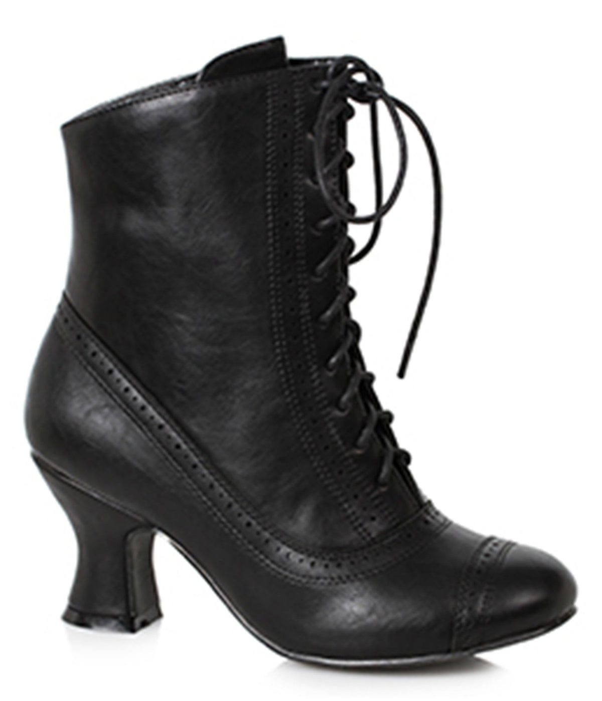 Black Victorian Style Lace Up Ankle Boots - Unique Vintage - Womens, SHOES, BOOTS