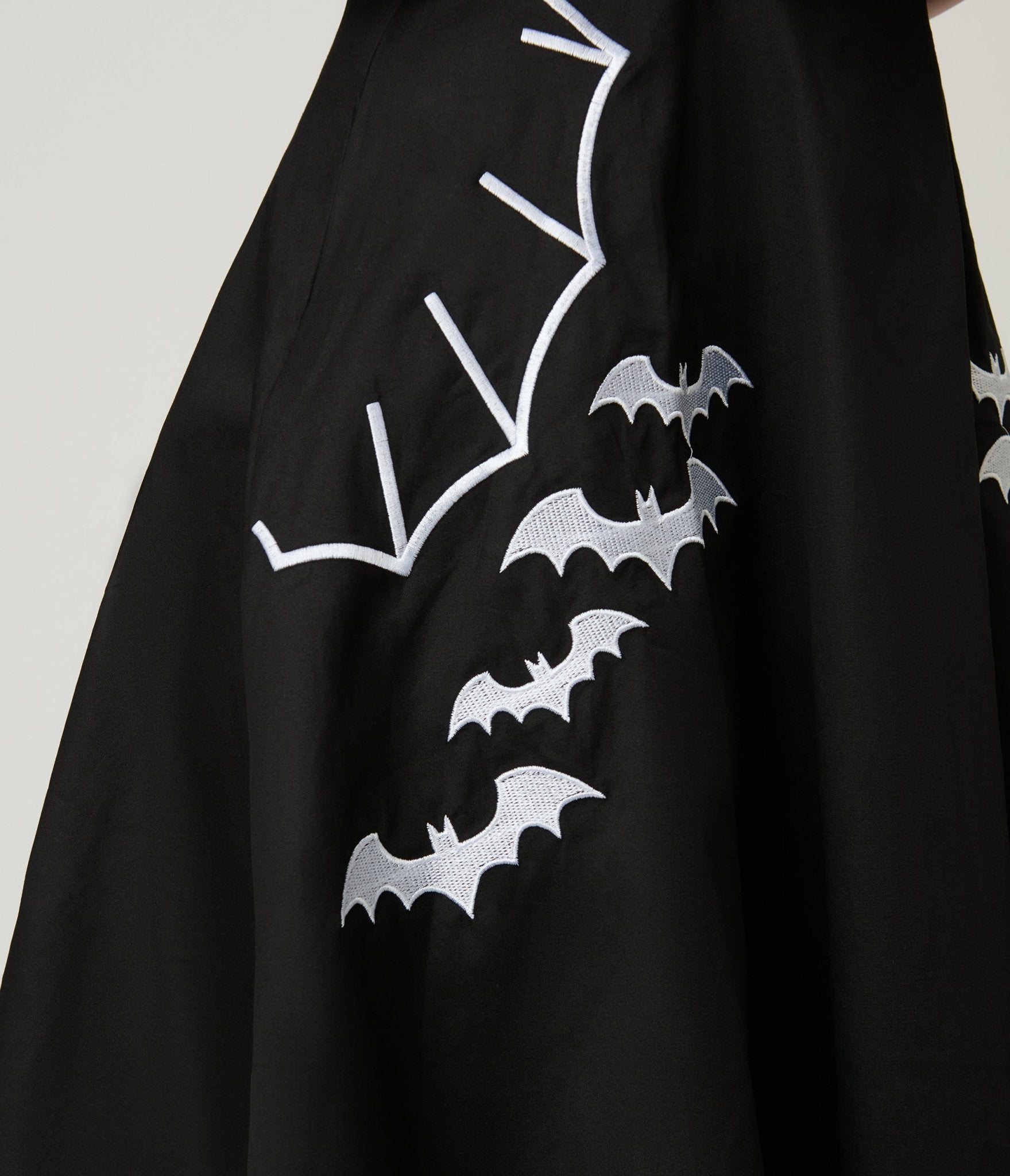 Black & White Bat Cotton Flare Dress - Unique Vintage - Womens, DRESSES, SWING