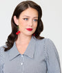 Black & White Gingham 1940s Collared Blouse