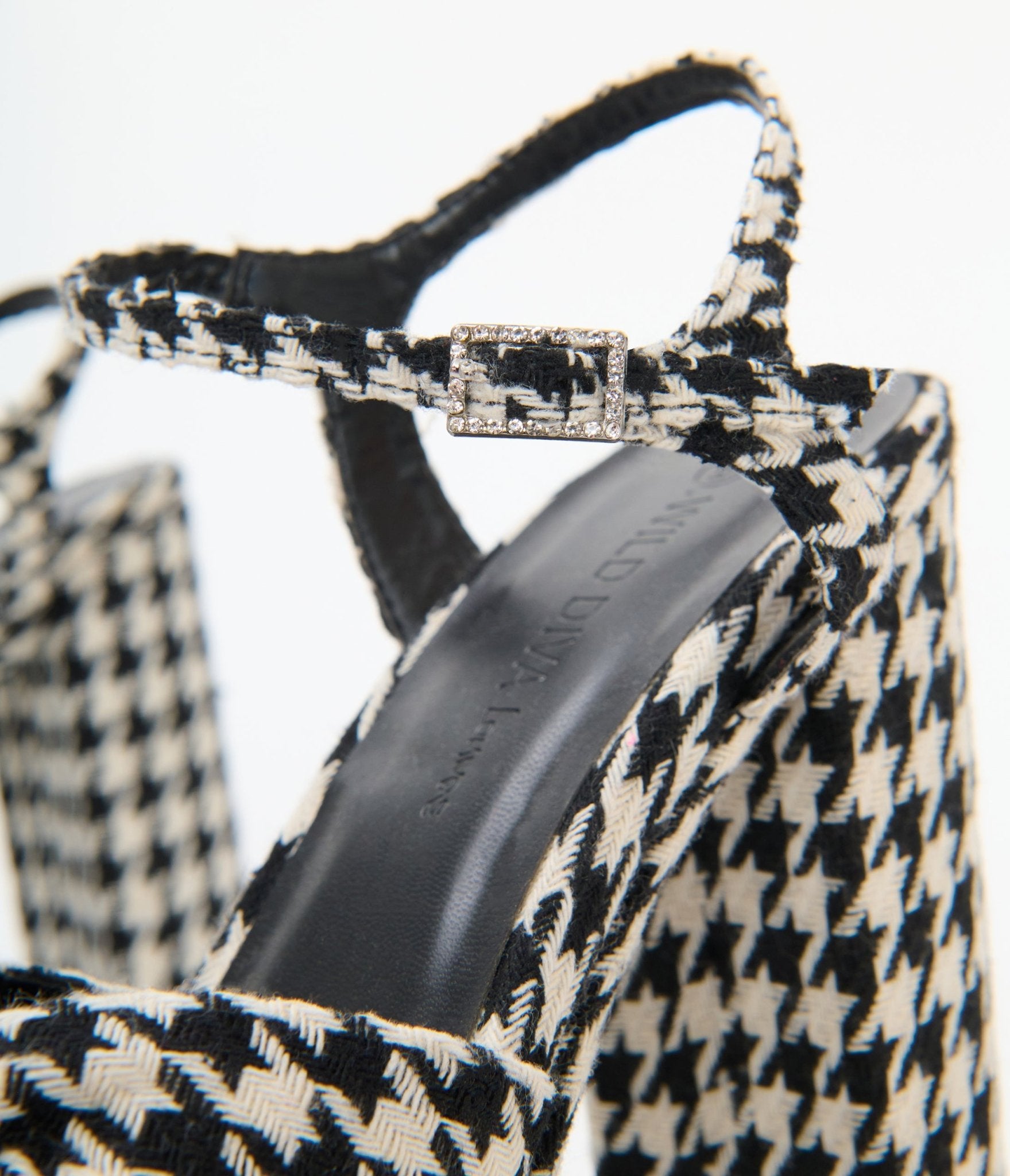 Black & White Houndstooth Platform Heels - Unique Vintage - Womens, SHOES, HEELS