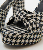 Black & White Houndstooth Platform Heels - Unique Vintage - Womens, SHOES, HEELS