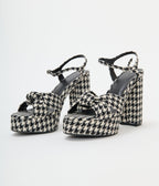 Black & White Houndstooth Platform Heels - Unique Vintage - Womens, SHOES, HEELS