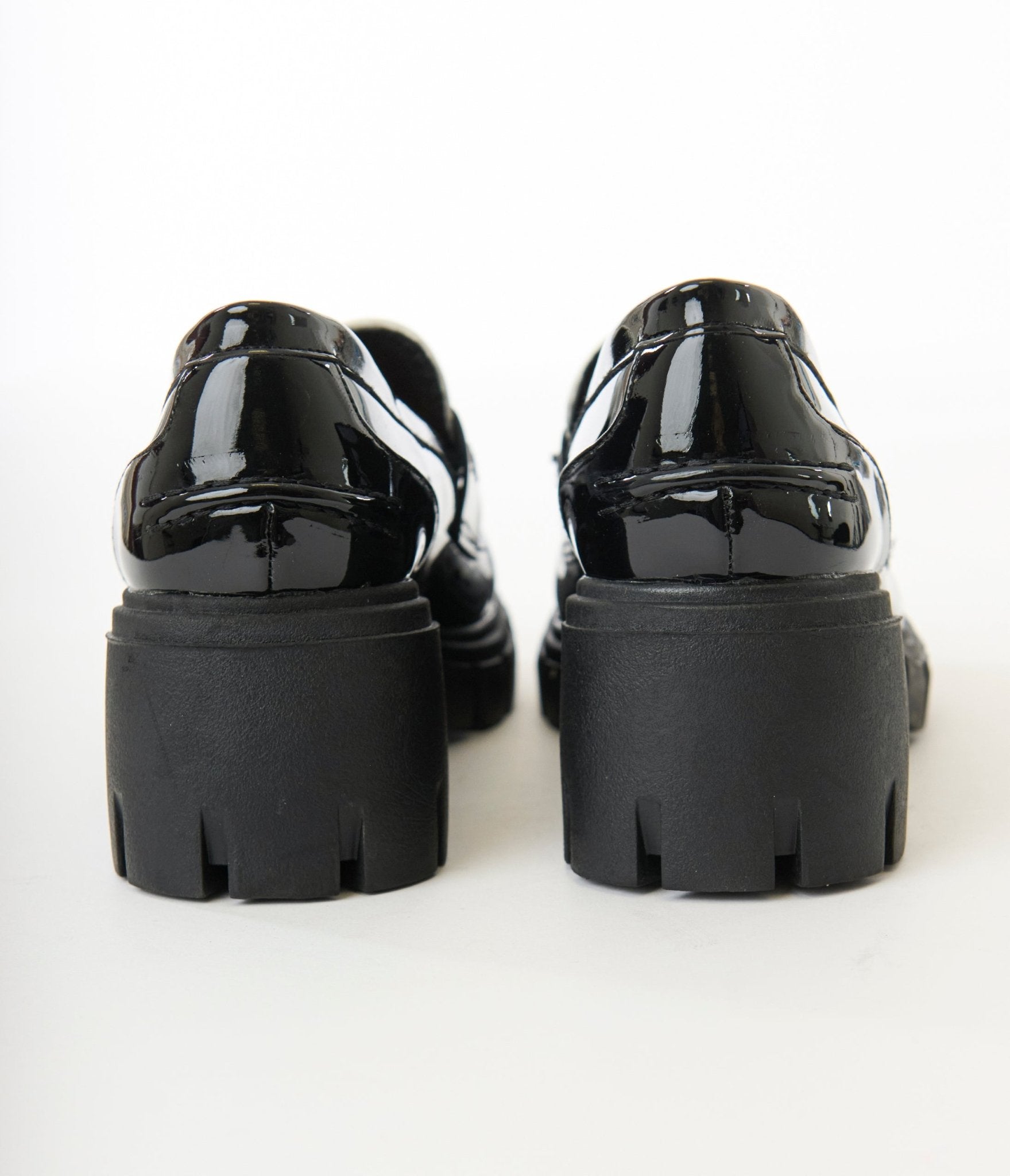 Black & White Patent Leatherette Oxford Shoes - Unique Vintage - Womens, SHOES, OXFORDS