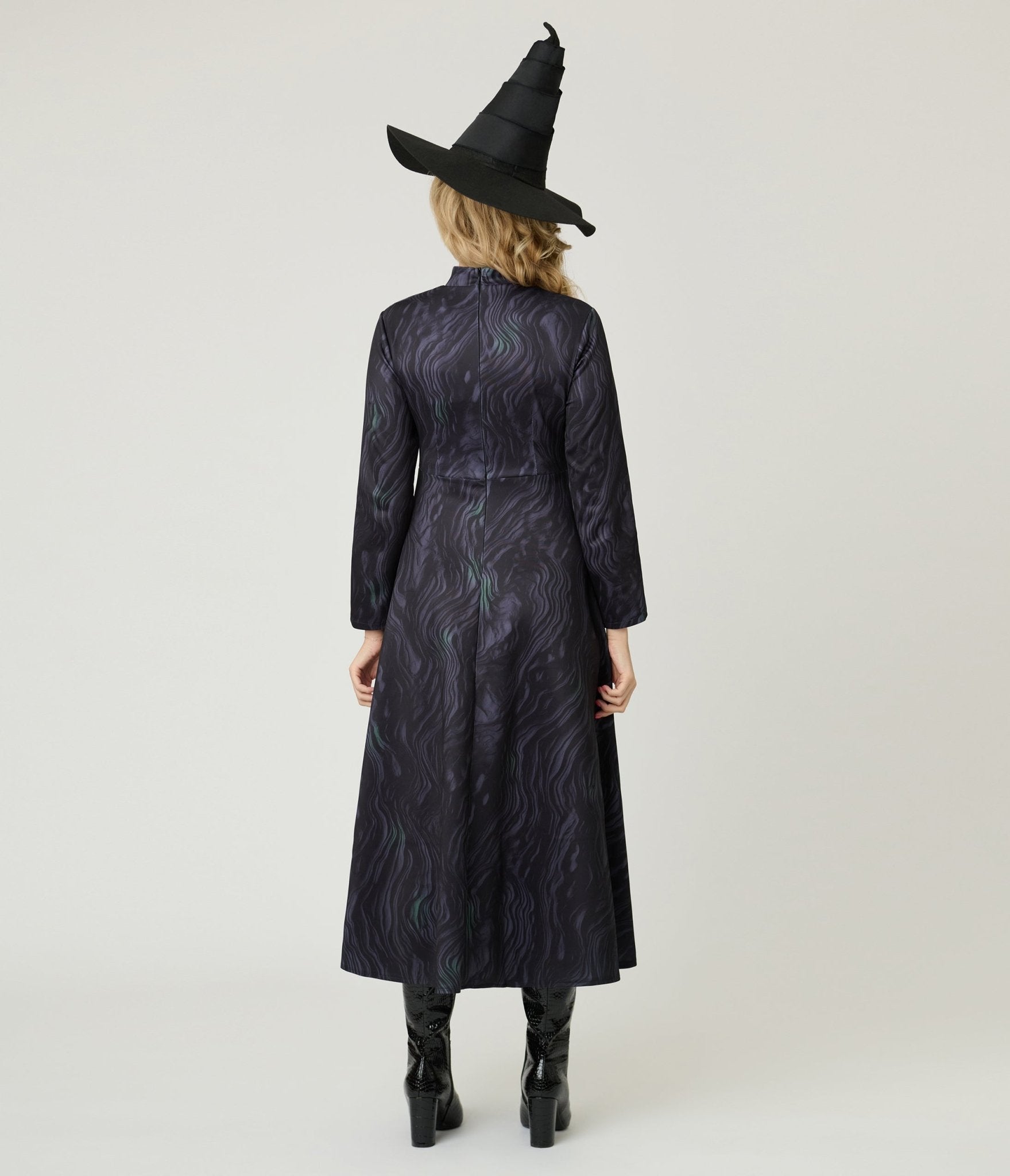 Black Wickedly Witch Midi Dress & Cape - Unique Vintage - Womens, HALLOWEEN, DRESSES
