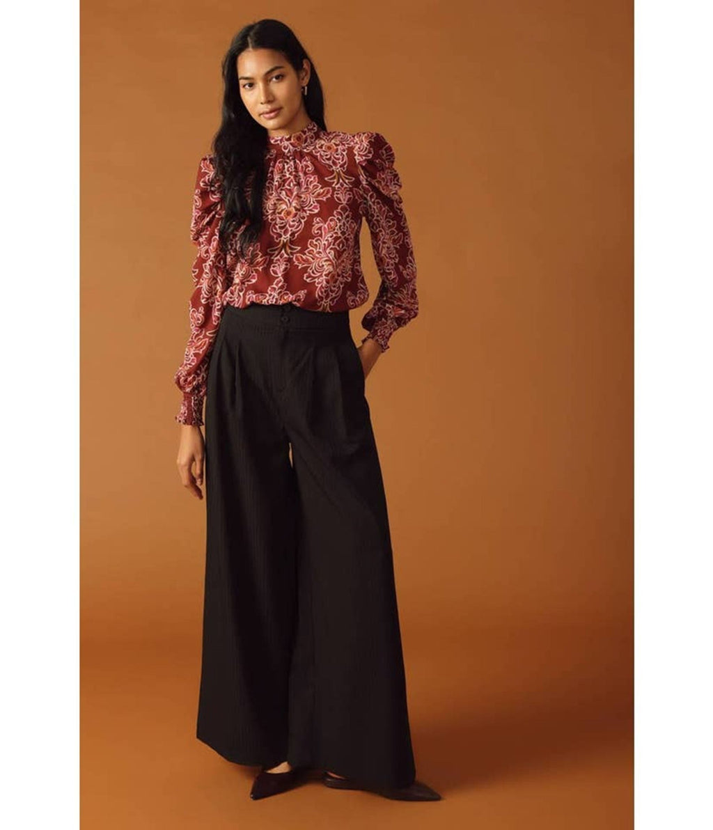 Black Wide Leg Pants - Unique Vintage - Womens, BOTTOMS, PANTS