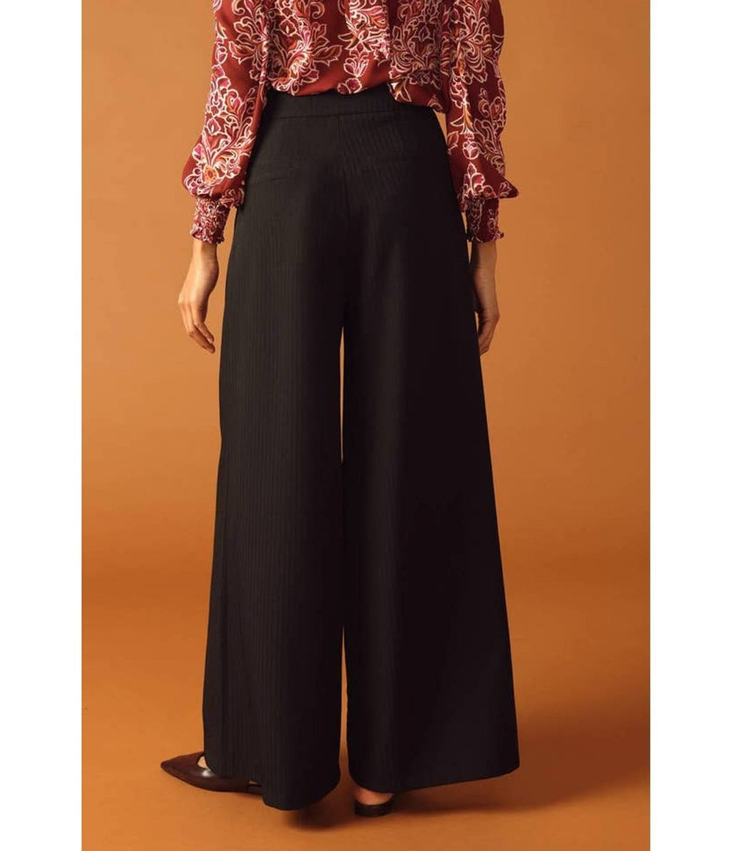 Black Wide Leg Pants - Unique Vintage - Womens, BOTTOMS, PANTS