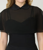 Black Widow Cape Swing Dress - Unique Vintage - Womens, DRESSES, FIT AND FLARE