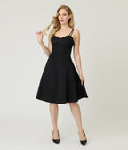 Black Widow Cape Swing Dress - Unique Vintage - Womens, DRESSES, FIT AND FLARE
