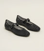 Black Woven Jelly Mary Jane Flats