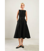 Black Woven Midi Dress - Unique Vintage - Womens, DRESSES, MIDI