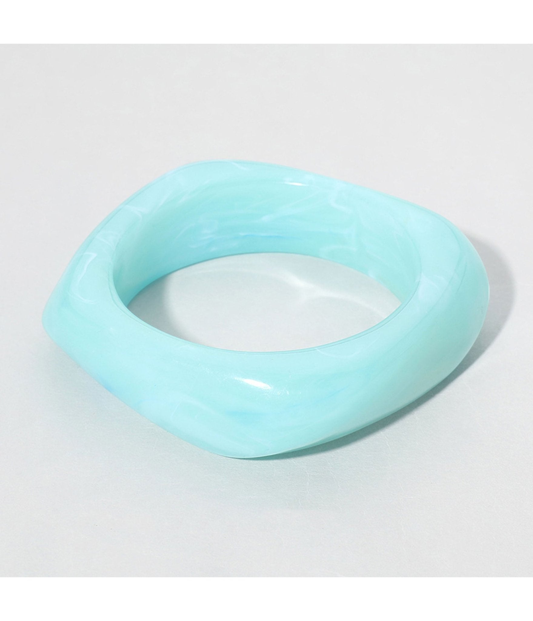 Blue Acetate Chunky Bangle - Unique Vintage - Womens, ACCESSORIES, JEWELRY