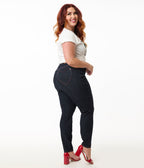 Blue Dark Wash Heart Pocket Skinny Jeans - Unique Vintage - Womens, BOTTOMS, PANTS