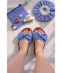 Blue Gingham Bow Sandals