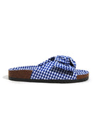 Blue Gingham Bow Sandals - Unique Vintage - Womens, SHOES, SANDALS