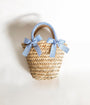 Blue Gingham Finley Straw Handbag