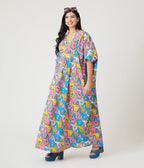Blue Platypus Pretty Pastel A - Frames Caftan - Unique Vintage - Womens, DRESSES, CAFTAN
