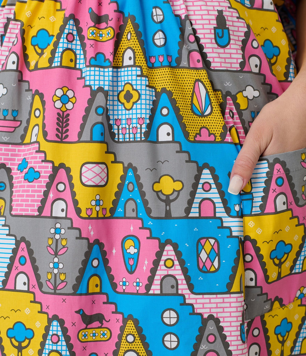 Blue Platypus Pretty Pastel A - Frames Caftan - Unique Vintage - Womens, DRESSES, CAFTAN