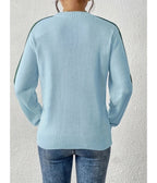 Blue Rainbow Sleeve Sweater - Unique Vintage - Womens, TOPS, SWEATERS