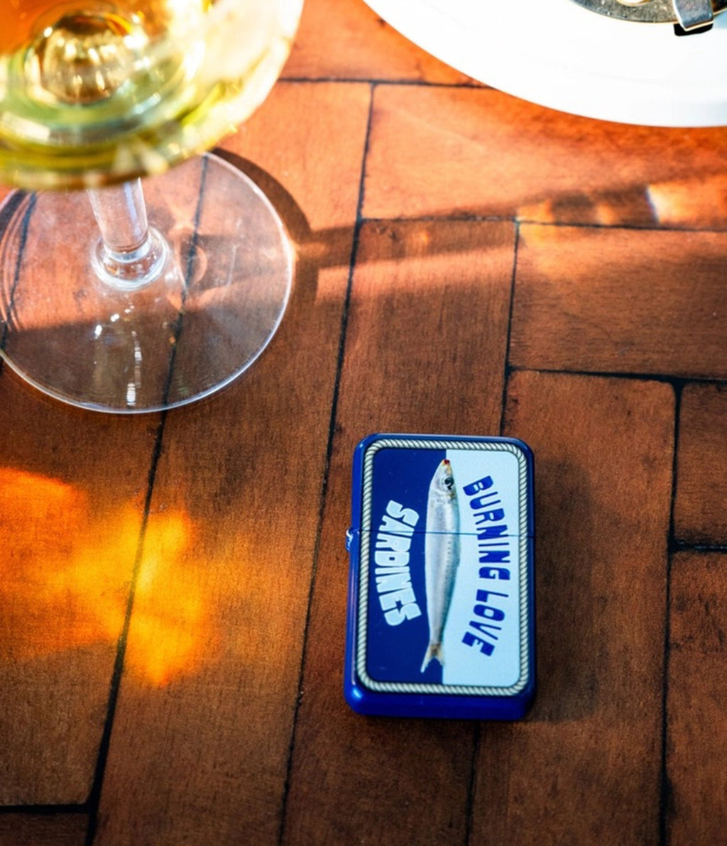 Blue Sardines in Love Refillable Metal Lighter - Unique Vintage - Lighter
