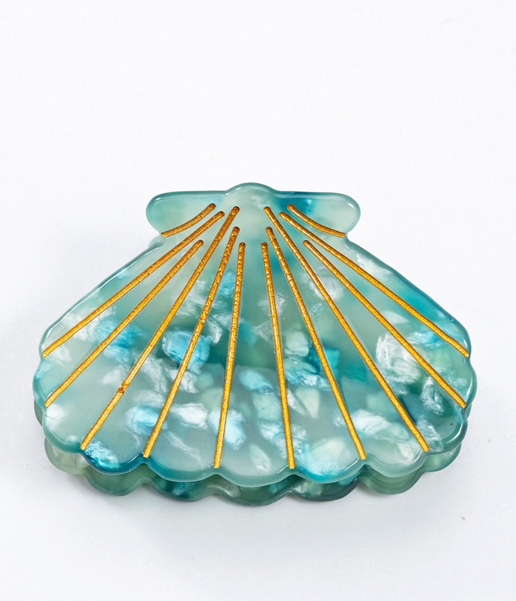 Blue Sea Shell Hair Claw - Unique Vintage - Womens, ACCESSORIES, HAIR